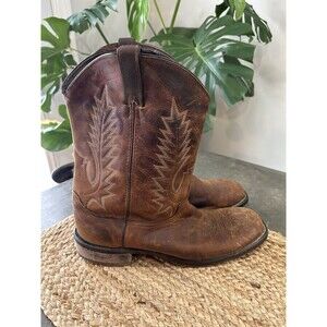 Abilene Mens 11” Pioneer Western Boots Size 11 Brown Leather Cowboy Square Toe